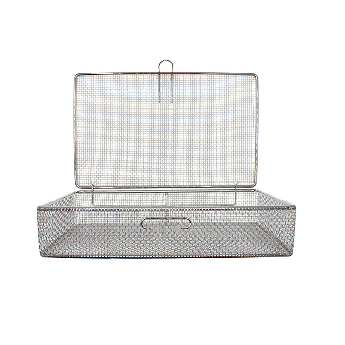 Korg trådkorg sterilisation finmaskig med lock 280x170x60mm