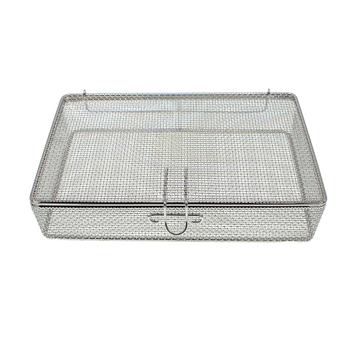 Korg trådkorg sterilisation finmaskig med lock 280x170x60mm